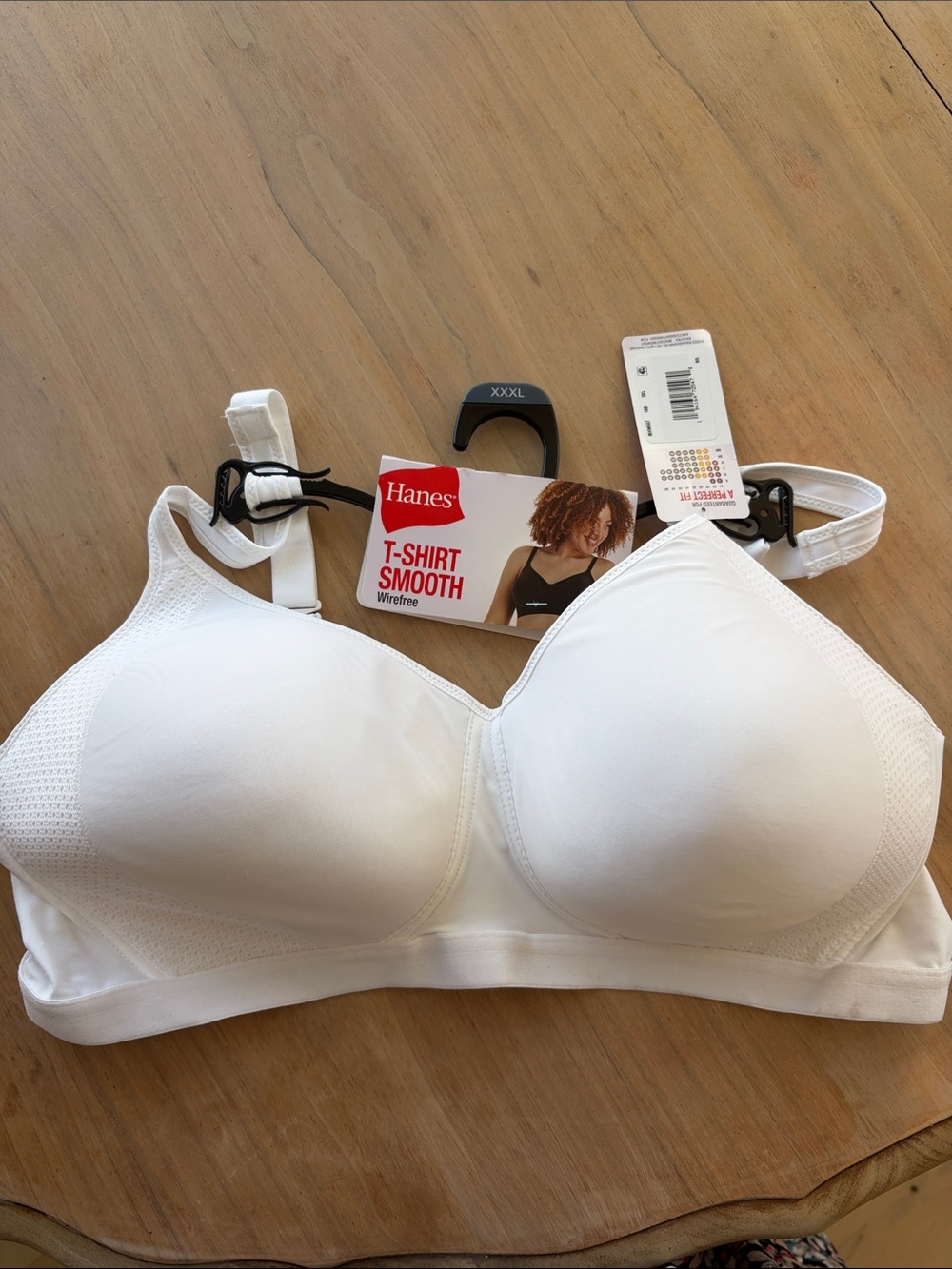 Hanes White T-Shirt Smooth Wirefree Bra